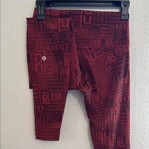 Lululemon Red Patterned Leggings